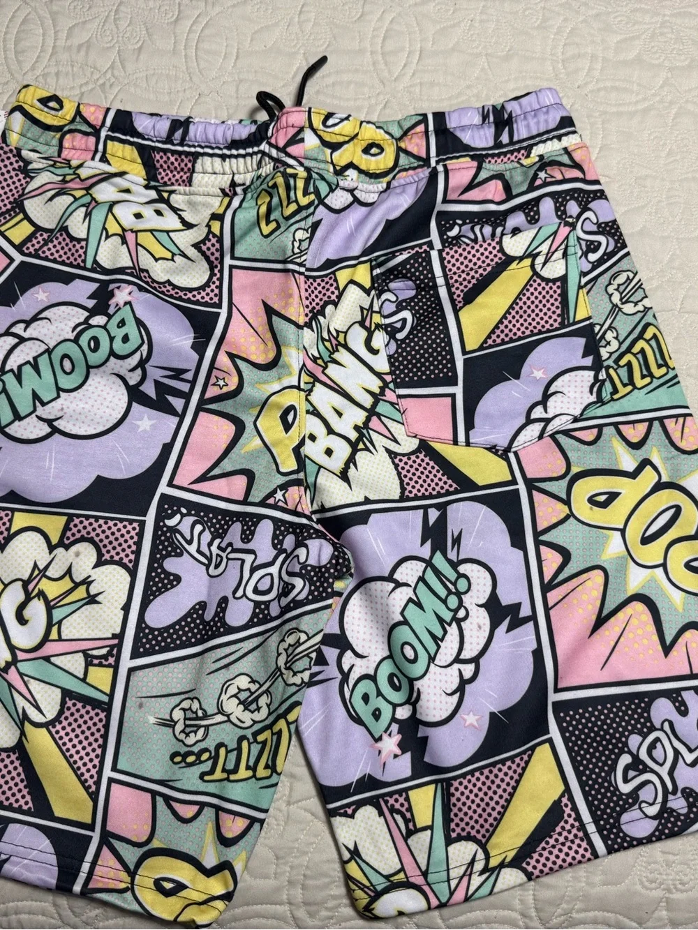 Comic Pop Art Swim Trunks - Pastel Multicolor